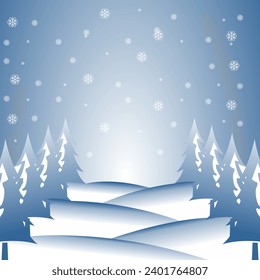Winter auf Fichtenwald-Hintergrund, Design-Vektorgrafik