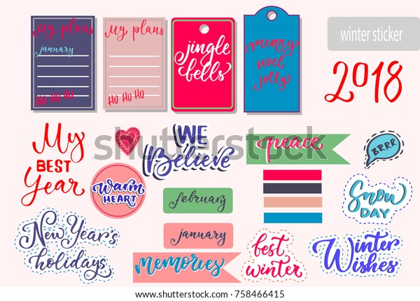 winter sticker and label\
set for gifts