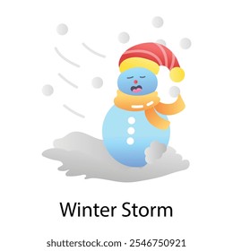 Winter storm icon in flat style