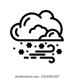 winter storm season line icon vector. winter storm season sign. isolated contour symbol black illustration
