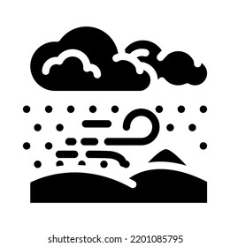 Winter Storm Weather Glyph Icon Vector. Winter Storm Weather Sign. Isolated Symbol Illustration