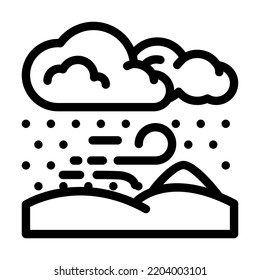 Winter Storm Weather Line Icon Vector. Winter Storm Weather Sign. Isolated Contour Symbol Black Illustration