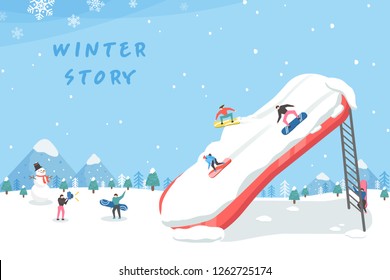 Winter story illustration
