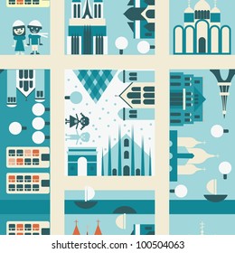winter street seamless backgrounds