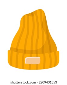 Winter striped hat flat illustration