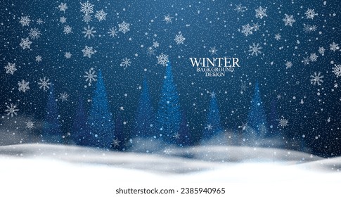 Winter style background design with snow and flake elements.