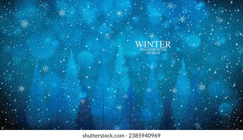 Winter style background design with snow and flake elements.