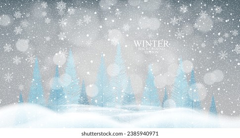 Winter style background design with snow and flake elements.