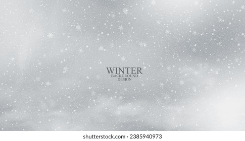 Winter style background design with snow and flake elements.