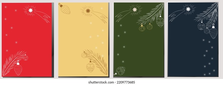 Winter style.Vector set of abstract creative backgrounds in minimal trendy style with space for text - design templates for social media stories also can be used for card, cover, invitation