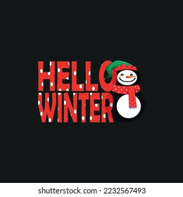 Winter stylist  design t-shirt wear fashion print design, merry Christmas, happy new yea greeting card, postcard. party invitation.
