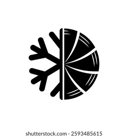 Winter and summer icon. Cold and hot symbol. Dual season contrast. Vector climate.
