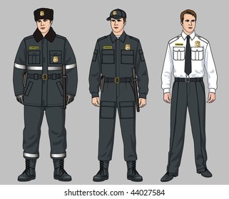 Winter and summer suits for the security guard