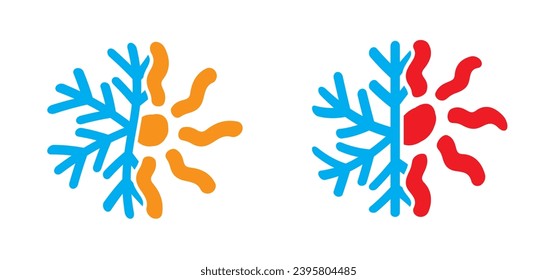 Winter, summer, thermometer or temperature indicate. Hot or cold sign. Protest, Climate Justice Now ! (CJN!). Storm, snowflake and sunny. Weather thermometers. Snow flakes and high season scale.