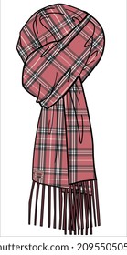 WINTER AND SUMMER WEAR UNISEX SCARF MUFFLER WITH PRINT AND PATTERN ACCESSORIES VECTOR SKETCH