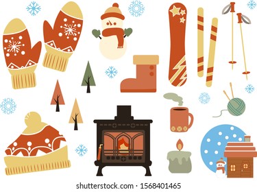 Winter sundries item illustration material