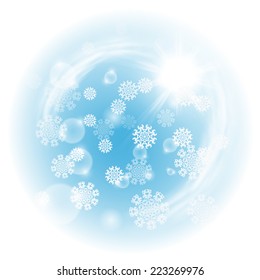 Winter sunny day background. EPS10 vector.