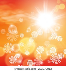 Winter sunny day background. EPS10 vector.