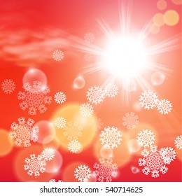 Winter sunny day background. EPS10 vector.
