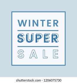 Winter super sale badge vector