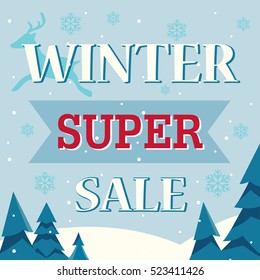winter super sale poster.vector