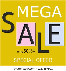 Winter super sale text banner for seasonal holiday shopping discount promo offer store or shop sale vector background