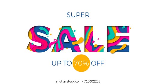 Winter super sale text banner for seasonal holiday shopping discount promo offer. Vector blue font design template for Christmas or New Year Germany store or shop sale vector background