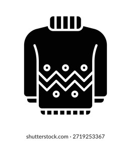 Ilustración vectorial de la ropa del suéter del invierno, icono sólido del estilo