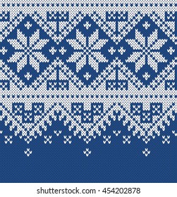 Winter Sweater Design. Fairisle Seamless Knitting Pattern