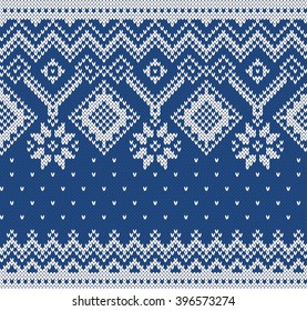 Winter Sweater Design. Seamless Knitting Pattern
