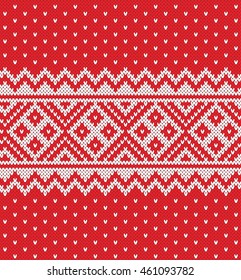Winter Sweater Design. Seamless Knitting Pattern