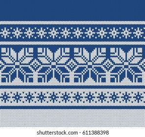 Winter Sweater Design. Seamless Knitting Pattern
