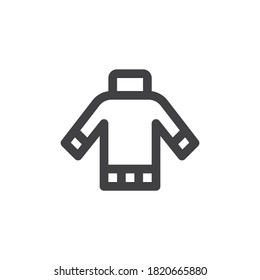 Icono de la línea de suéter de invierno. signo de estilo lineal para concepto móvil y diseño web. Icono vector de contorno de sudor feo. Símbolo, ilustración del logotipo. Gráficos vectoriales