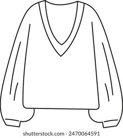 Winter Sweater Outline Vector Illustration