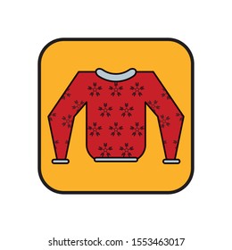 winter sweater with snowflakes icon vector illustration design