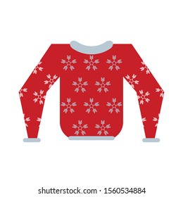 winter sweater with snowflakes icon vector illustration design