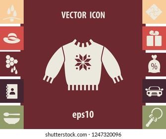 winter sweater, vector icon