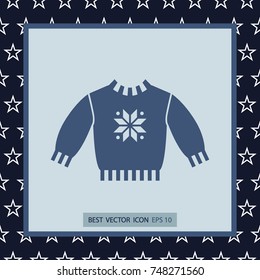 winter sweater, vector icon