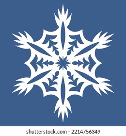 Winter symbol snowflake with 6 rays, vector illustration icon symbol snow winter for design
