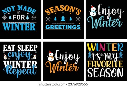 winter t shirt design bundle