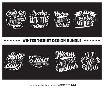 Winter T shirt design, decorative, caligraphy