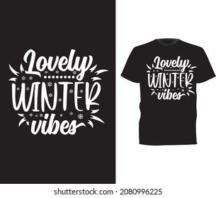 Winter T Shirt Design, Decorative, Caligraphy