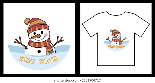 Winter t shirt design. stay cool t shirt design. t shirt mockup. 