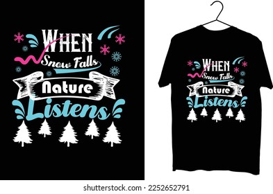 Wintert-Shirt-Design-Vektorgrafik. Winterwetter. Typografie auf Hemddesign.