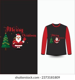 winter t shirt design vector, winter season, t shirt design template, Christmas tree, snowfall, snowflake, full sleeve, hoodies, print on demand, pod