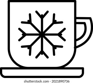 Winter Tea Vector Line Icon Design
