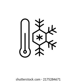 winter temperature editable outline icon, weather icon
