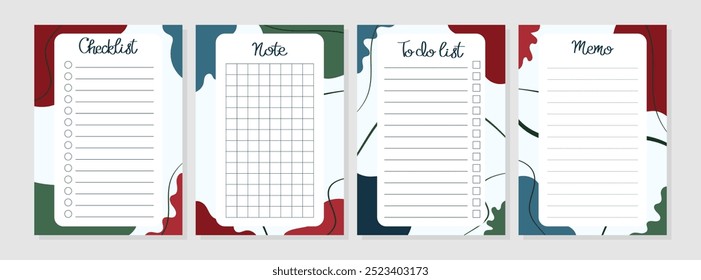 Winter template of to do list, note, memo, checklist in  wintry colors. Vector illustration for agenda, planners, checklists, notebooks, cards and other stationery. Layout in A5.