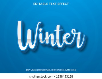 winter text effect template with 3d bold style use for logo and business brand