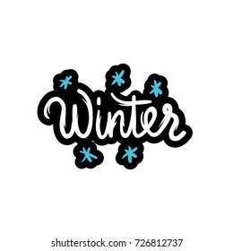 Winter text. Hand-lettering calligraphy. Vector lettering illustration for web, print - stock vector